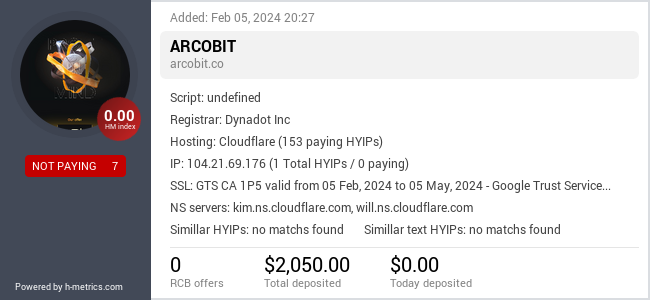 Onic.top info about arcobit.co