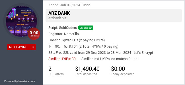 Onic.top info about arzbank.biz