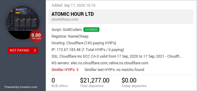 Onic.top info about atomichour.com