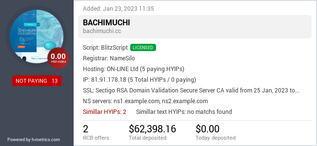 Onic.top info about bachimuchi.cc