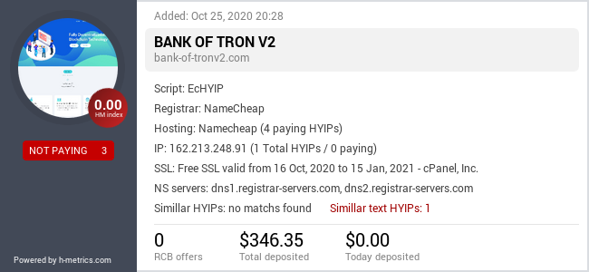 Onic.top info about bank-of-tronv2.com
