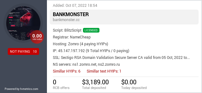 Onic.top info about bankmonster.cc