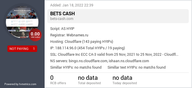 Onic.top info about bets-cash.com