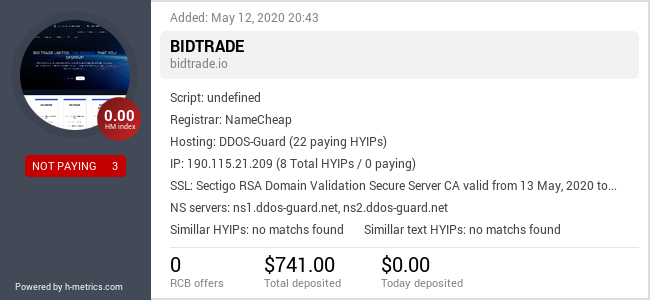 Onic.top info about bidtrade.io