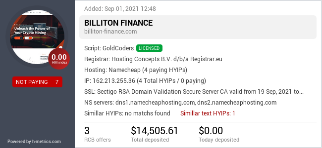 Onic.top info about billiton-finance.com