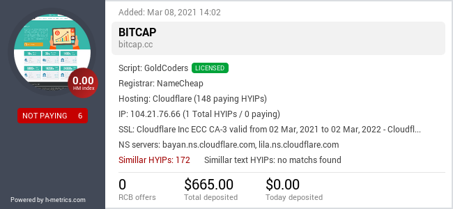 Onic.top info about bitcap.cc
