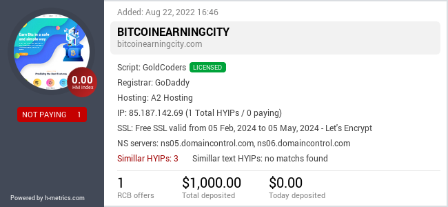 Onic.top info about bitcoinearningcity.com