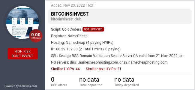 Onic.top info about bitcoinsinvest.club