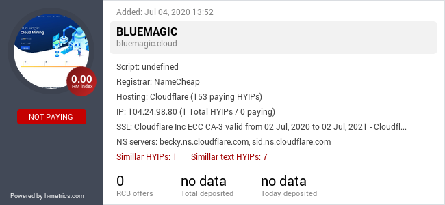 Onic.top info about bluemagic.cloud