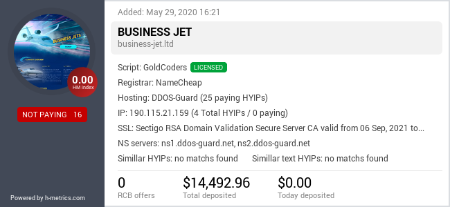 HYIPLogs.com widget for business-jet.ltd