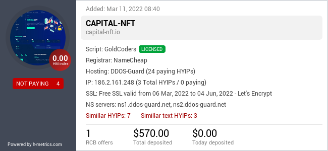 HYIPLogs.com widget for capital-nft.io