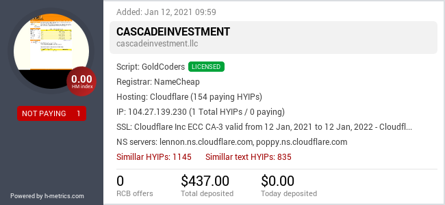 Onic.top info about cascadeinvestment.llc