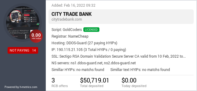 Onic.top info about citytradebank.com
