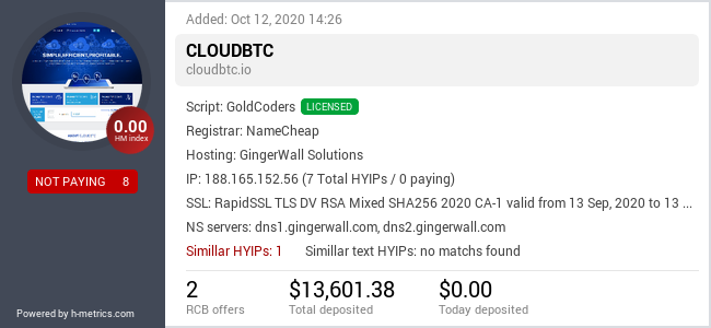 Onic.top info about cloudbtc.io