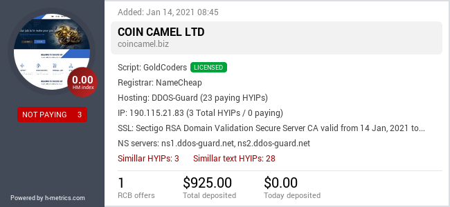 Onic.top info about coincamel.biz