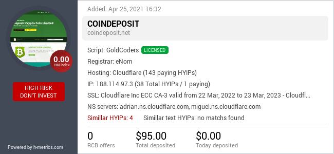 Onic.top info about coindeposit.net