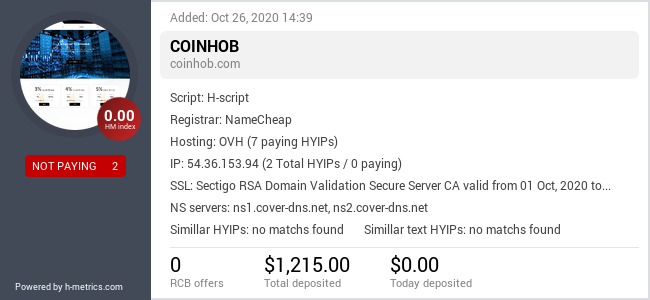 Onic.top info about coinhob.com