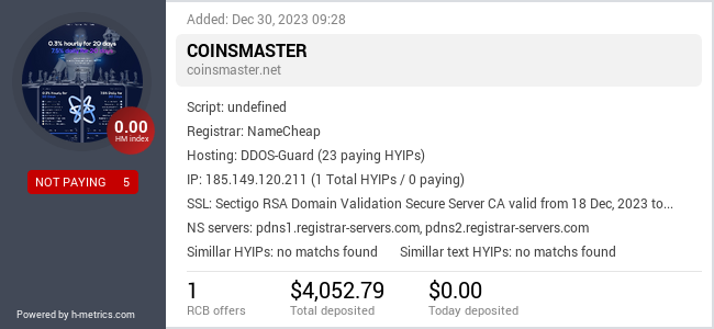 Onic.top info about coinsmaster.net