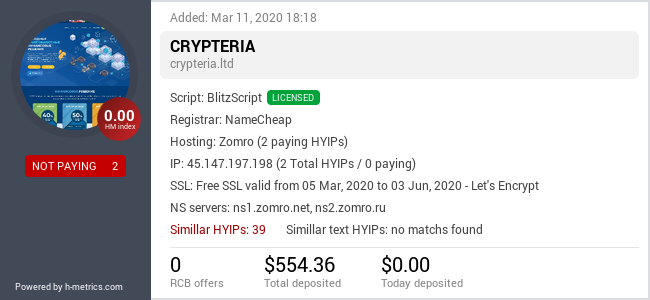Onic.top info about crypteria.ltd
