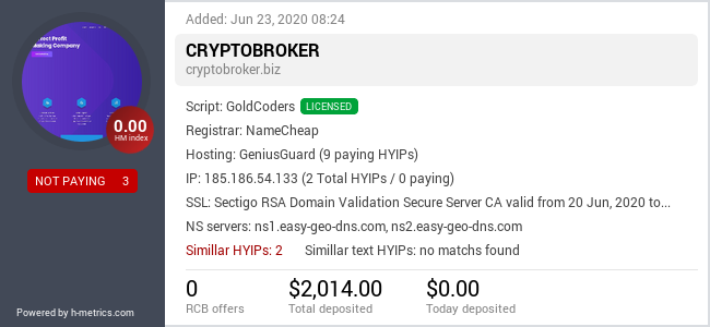 Onic.top info about cryptobroker.biz