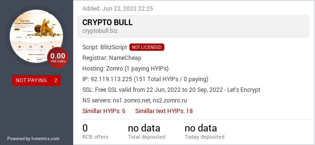 HYIPLogs.com widget for cryptobull.biz