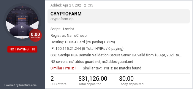 Onic.top info about cryptofarm.vip