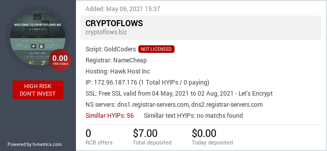 Onic.top info about cryptoflows.biz