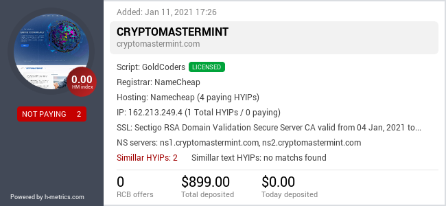 Onic.top info about cryptomastermint.com