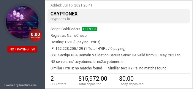 Onic.top info about cryptonex.io