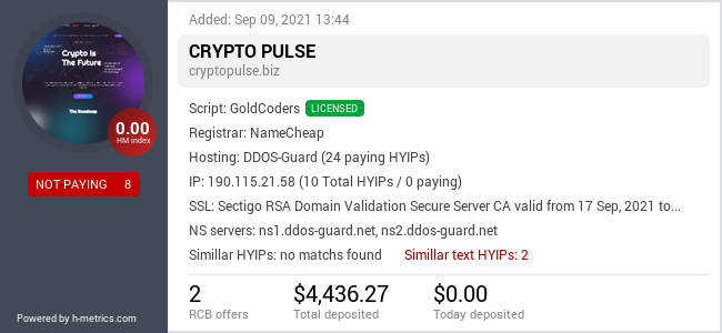 HYIPLogs.com widget for cryptopulse.biz