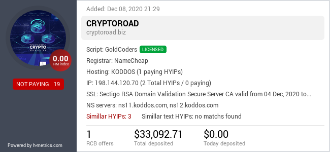 Onic.top info about cryptoroad.biz