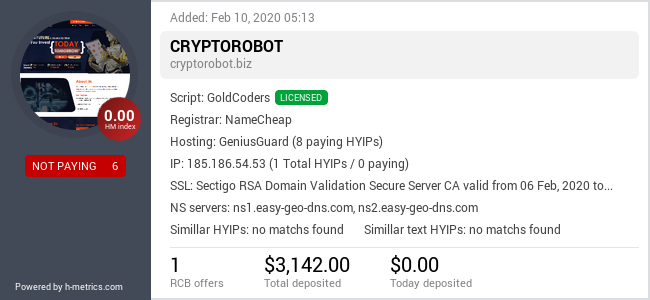 Onic.top info about cryptorobot.biz