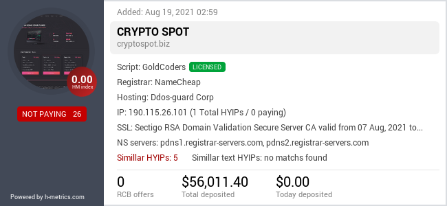 Onic.top info about cryptospot.biz