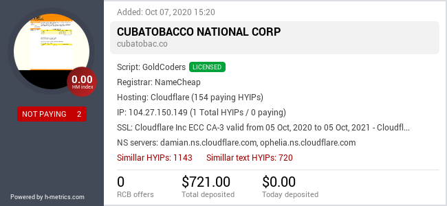 Onic.top info about cubatobac.co