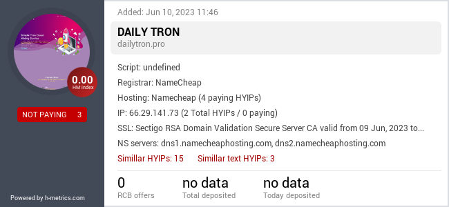 Onic.top info about dailytron.pro