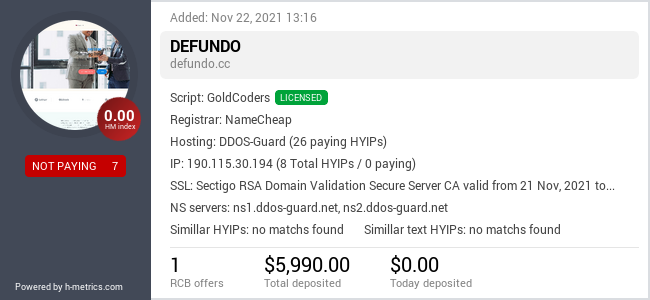 Onic.top info about defundo.cc