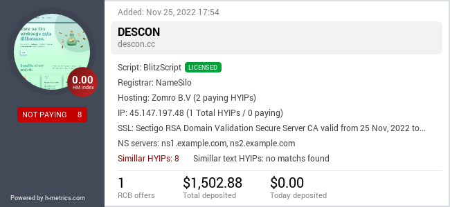 Onic.top info about descon.cc