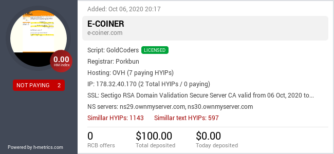 Onic.top info about e-coiner.com