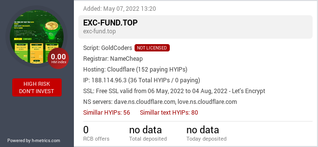 HYIPLogs.com widget for exc-fund.top