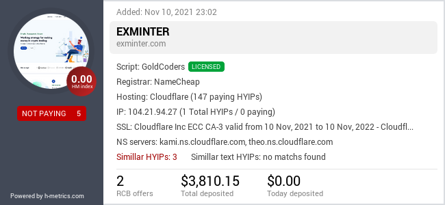 Onic.top info about exminter.com