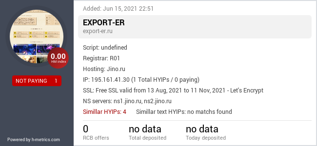 HYIPLogs.com widget for export-er.ru