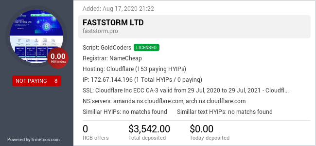 Onic.top info about faststorm.pro