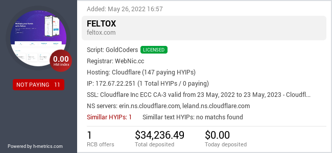 Onic.top info about feltox.com