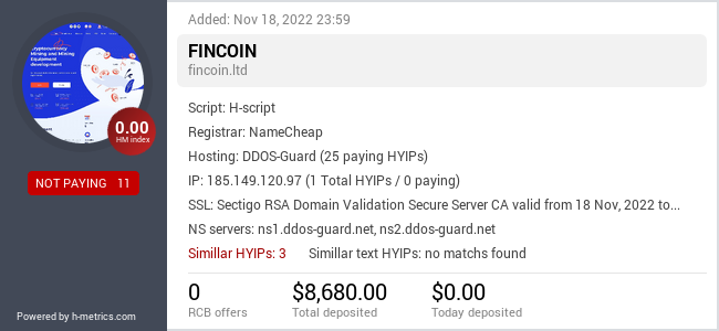 Onic.top info about fincoin.ltd
