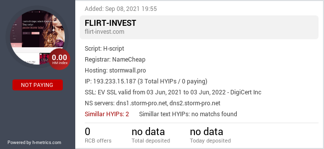 HYIPLogs.com widget for flirt-invest.com