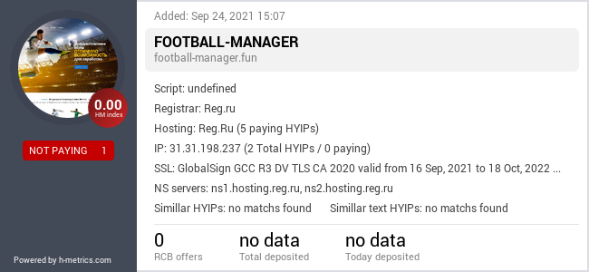 HYIPLogs.com widget for football-manager.fun