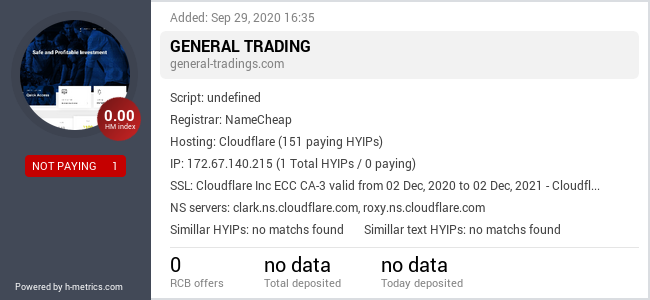 HYIPLogs.com widget for general-tradings.com