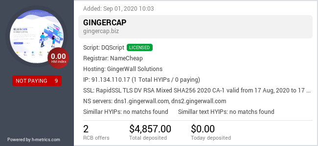 Onic.top info about gingercap.biz