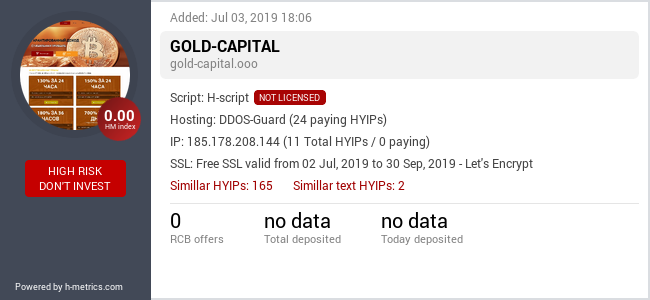 HYIPLogs.com widget for gold-capital.ooo