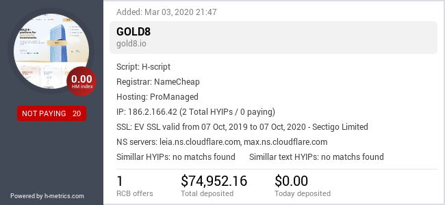 Onic.top info about gold8.io